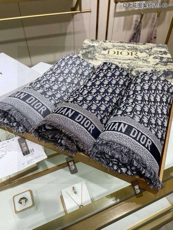 Dior scarf 140X140cm 70%羊毛 30%山羊绒 E09